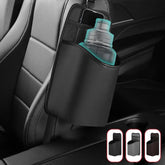 PU Leather Car Seat Side Organizer – Hanging Storage Bag with Tissue & Bottle Holder, Mesh Pocket for Phone & Pens | OOLVS