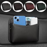 PU Leather Car Seat Side Storage Pocket – Universal Adhesive Side Organizer for Phone, Keys, Cards & Sunglasses | OOLVS