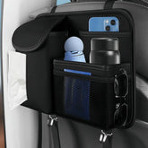 Premium PU Leather Backseat Car Organizer – Multi-Pocket Storage with Tissue Box & Hooks for Road Trips | OOLVS