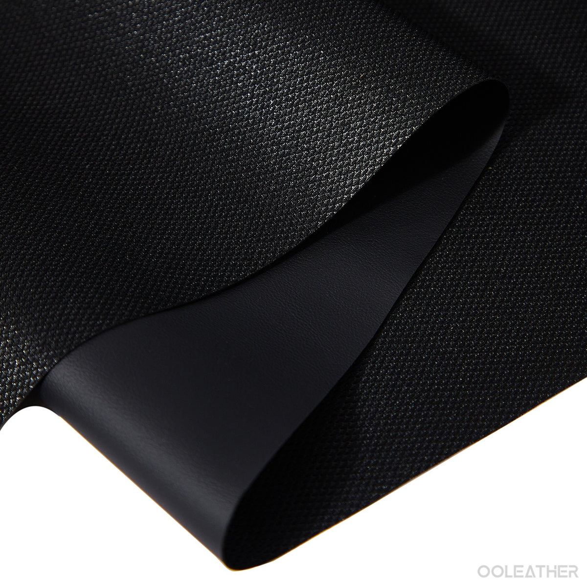 Black Nappa Grain Soft Artificial Leather, 0.7mm Thickness, Waterproof & Scratch Resistant PVC leather, Support Small Batch Sales - OOLEATHER AL001-10636A