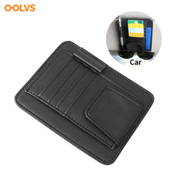 Organizer Pelindung Matahari Mobil dari Kulit Sintetis – Tempat Penyimpanan Kacamata, Kartu, Tiket & Uang Kertas