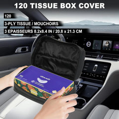 Large PU Leather Car & Home Tissue Box Holder – Fits 120‑Count Standard Tissues, Headrest & Armrest Napkin Dispenser | OOLVS