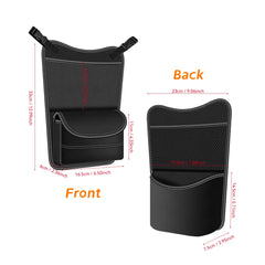 PU Leather Between-Seats Organizer – Hanging Storage Bag with Tissue & Snack Holder, Mesh Pocket for Phone & Purse | OOLVS