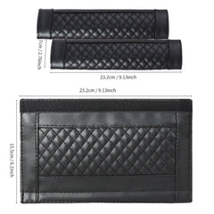 1 Pair Plaid Design Soft Leather Car Seat Belt Cover Pads | Breathable Shoulder for All Seasons | Universal Fit for Kids & Adults - OOLVS