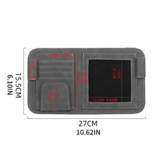 Suede Faux Leather Sun Visor Organizer – Multi-Pocket PU Leather & Suede Card, Document & Sunglasses Holder for Car, SUV & Truck | OOLVS