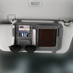 Suede Faux Leather Sun Visor Organizer – Multi-Pocket PU Leather & Suede Card, Document & Sunglasses Holder for Car, SUV & Truck | OOLVS