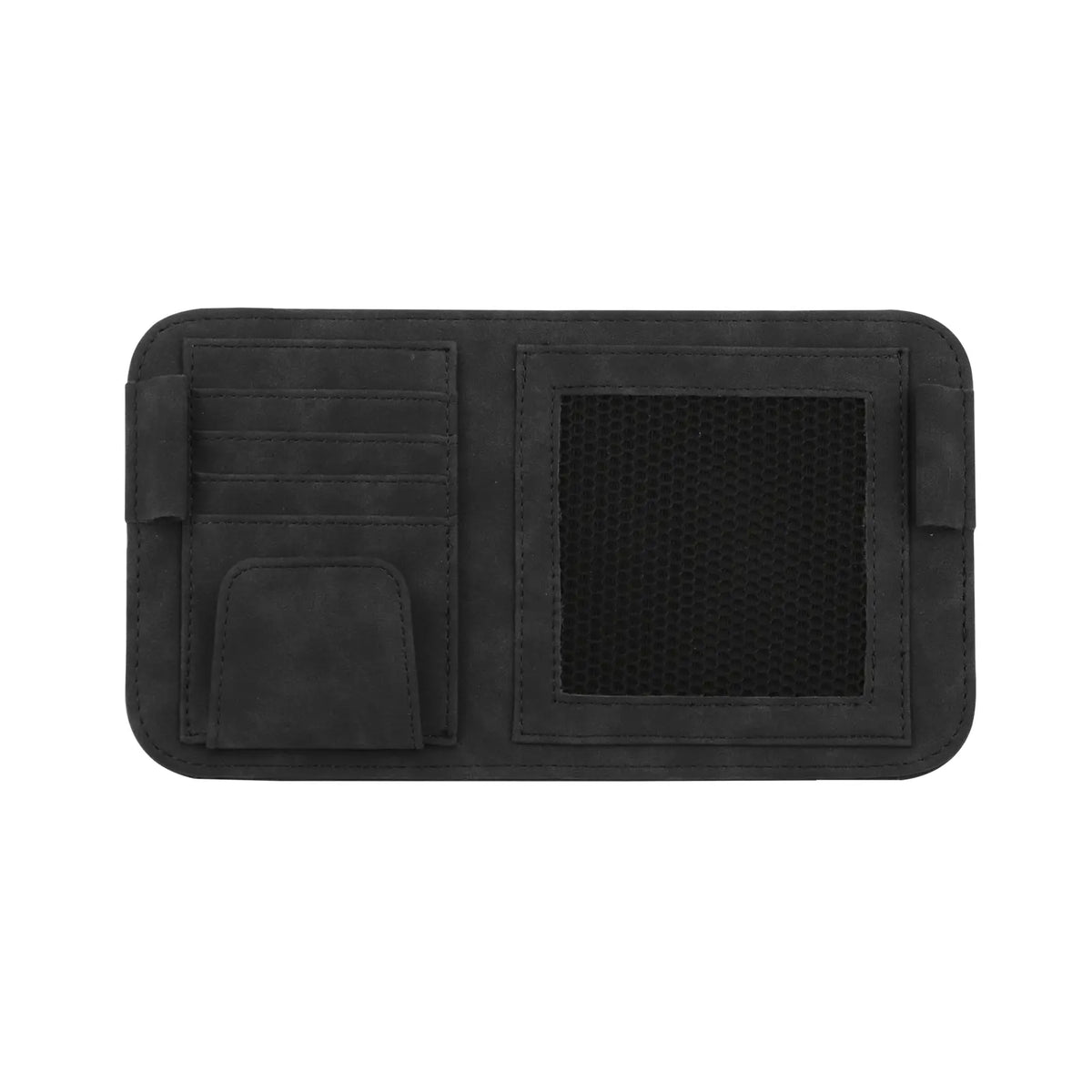 Suede Faux Leather Sun Visor Organizer – Multi-Pocket PU Leather & Suede Card, Document & Sunglasses Holder for Car, SUV & Truck | OOLVS