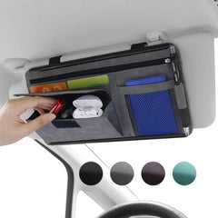 Suede Sun Visor Organizer – Multi‑Pocket Car & SUV Visor Storage with Card & Glasses Holders for Auto Interiors | OOLVS